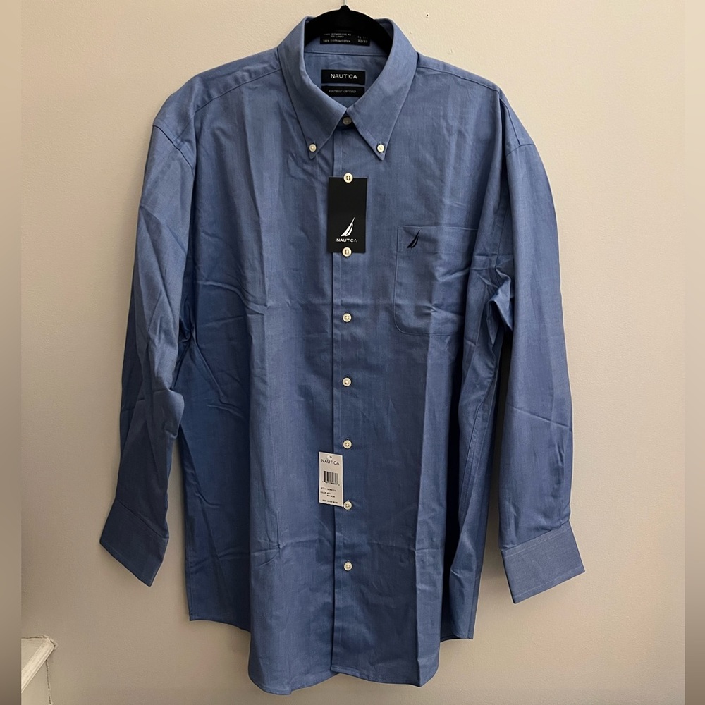 Nautica Vintage Oxford Blue Dress Shirt NWT
